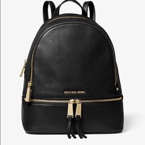 Michael Kors Medium Backpack Black and Gold